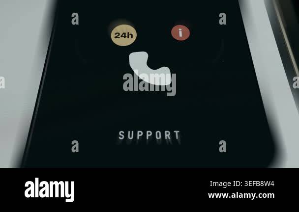 Animated graphic depicting a 24 7 customer SUPPORT featuring a phone ...