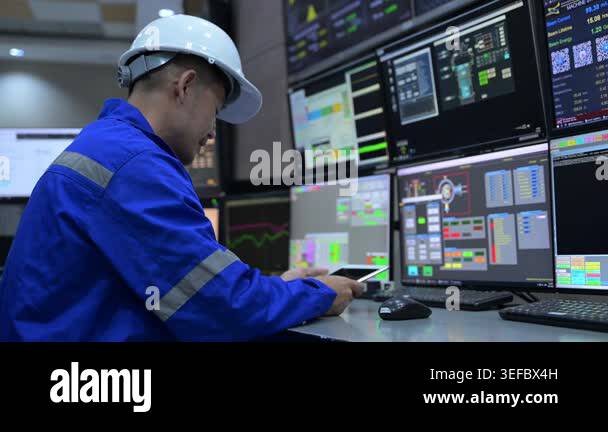 Industrial Control Room Operator - Engineer Monitoring System Data on ...