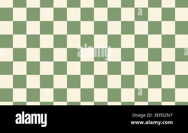 A loop animation chekerboard background,sage green and cream color with ...