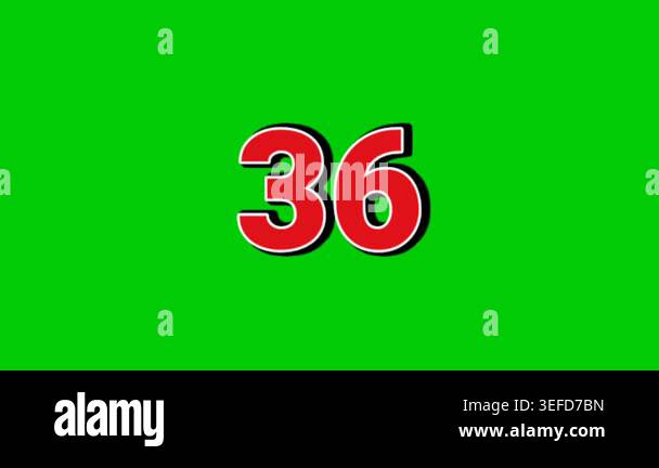 Number 36 symbol sign animation motion graphics cartoon green screen ...