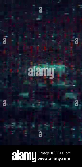Glitchy digital data streams across a futuristic tech background. Neon ...