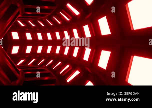 A high-energy VJ loop featuring flickering red LED lights in a ...