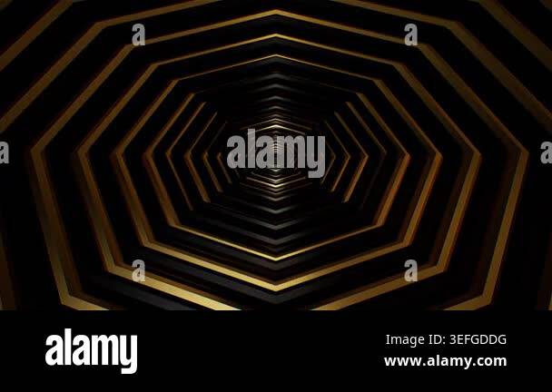 A luxurious octagonal lamp structure combining a sleek black frame with ...