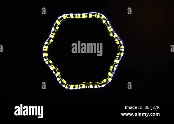 A mesmerizing abstract geometric shape formed by pulsating lights, with ...