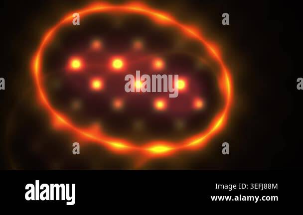 Abstract visualization of glowing particles in a dark environment, with ...