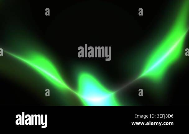 Dynamic abstract visualization of glowing green energy waves with a ...