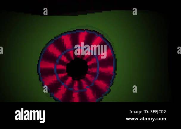 A dark abstract background featuring a pulsing circular light pattern ...