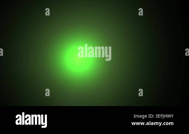 An abstract motion graphic featuring a pulsating neon green light orb ...