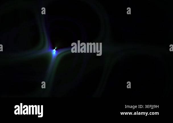 Dynamic abstract light beams pulsing and shifting in a dark background ...