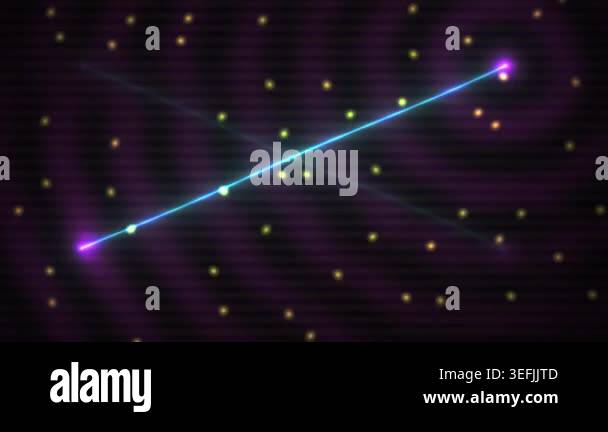 Abstract cosmic nebula with glowing stars and light beams, representing ...