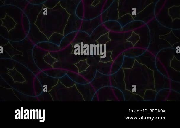 Dark abstract background featuring glowing neon lines and organic ...