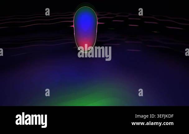 A mesmerizing abstract orb, pulsating with blue, red, and green light ...
