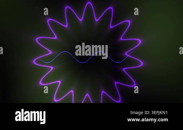 A mesmerizing abstract animation featuring a glowing neon purple ...
