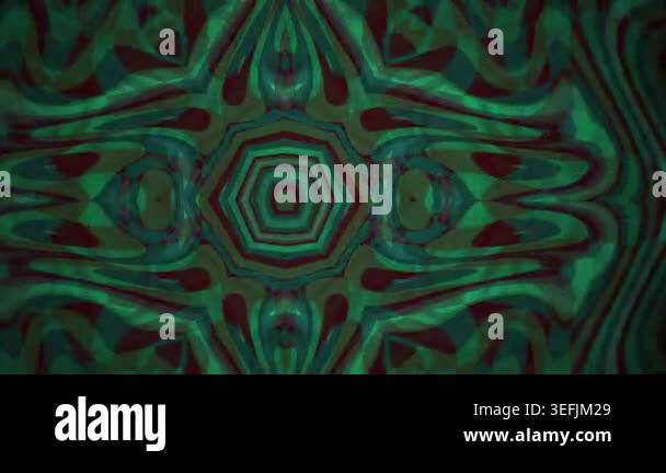 Mesmerizing dark green and deep maroon abstract kaleidoscopic motion ...
