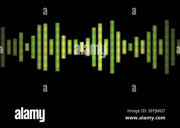 Dynamic digital audio waveform visualization featuring glowing neon ...