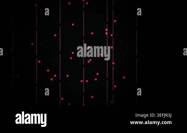 Abstract motion graphics video featuring red particles flowing downward ...