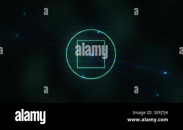 Glowing blue shapes float in space Stock Video Footage - Alamy