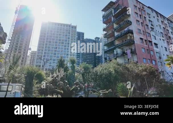 View of Batumi, georgia 25 april 2026: dynamic camera movement revealing the ...