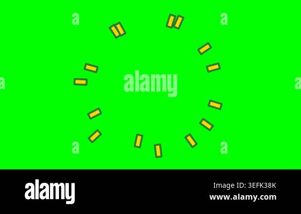 Animation of yellow rectangular particles moving in a circular pattern ...
