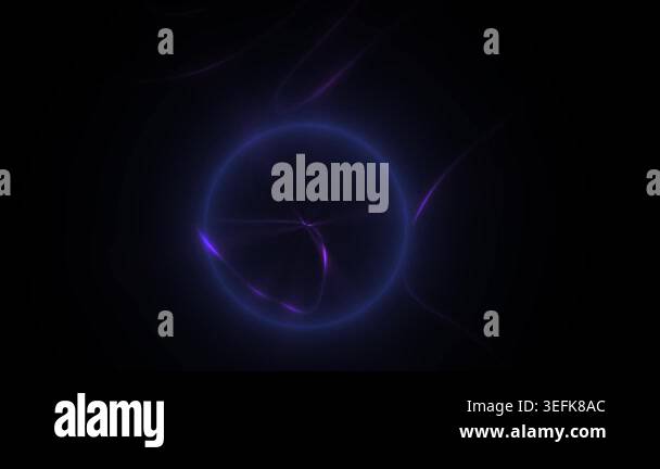 Abstract animation of a glowing blue light circle with flowing energy ...