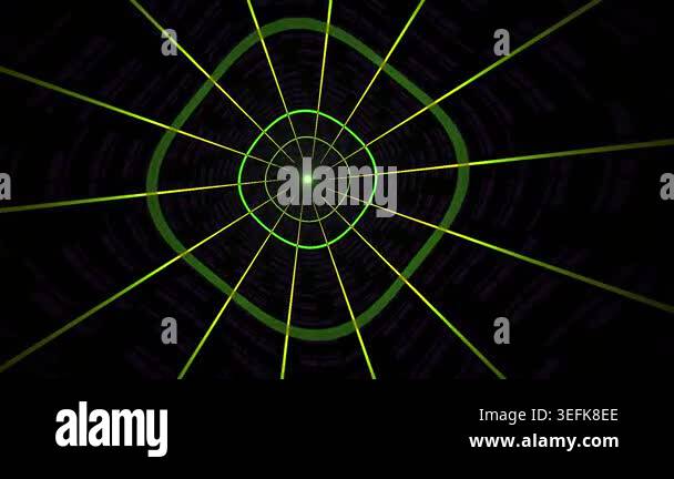 A dynamic animation featuring an abstract tunnel effect with radiating ...