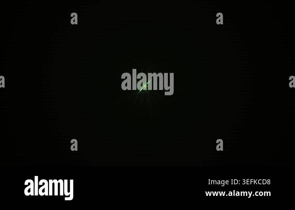 A mysterious green light orb pulsing and flickering against a pitch ...