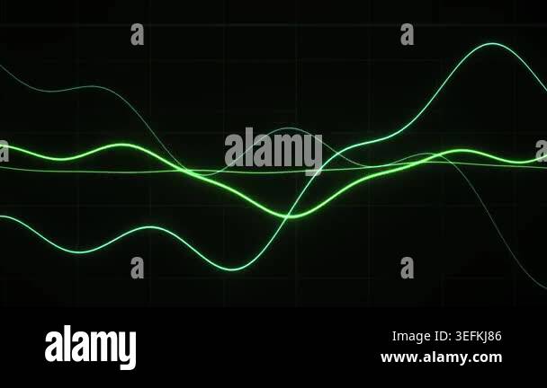 Neon green lines wave on screen Stock Video Footage - Alamy