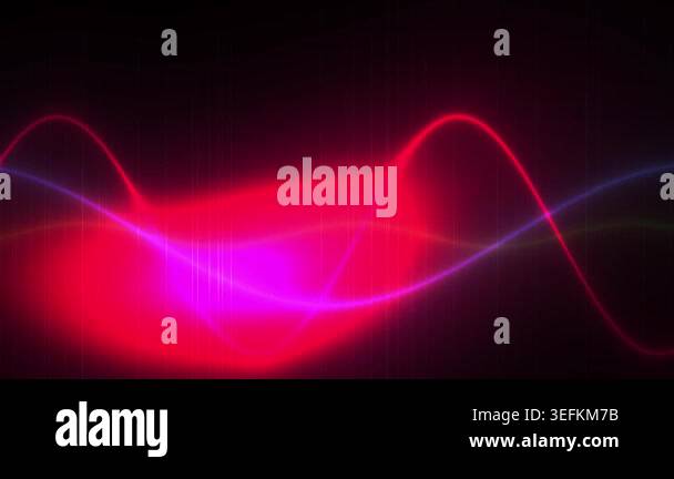 Abstract motion background featuring fluid neon red and blue light ...