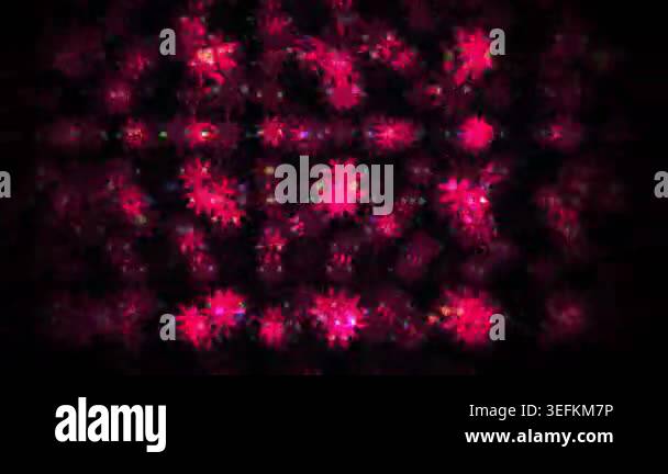 Abstract visual effect featuring a grid of glowing red laser light ...
