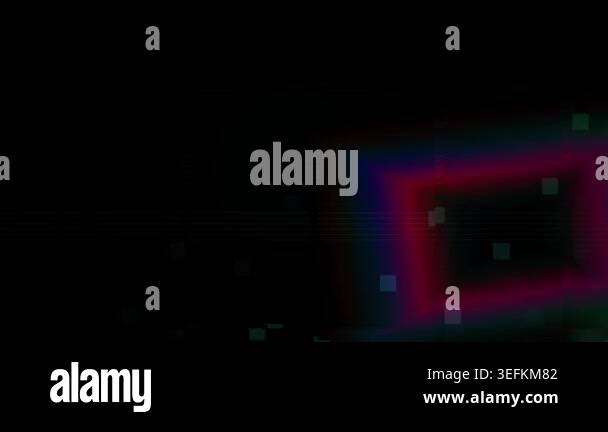 An abstract digital art background featuring flickering neon light ...