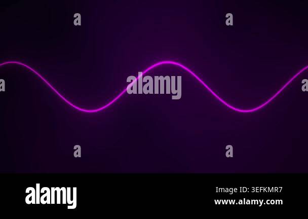 An abstract background featuring a smooth purple neon wave oscillation ...