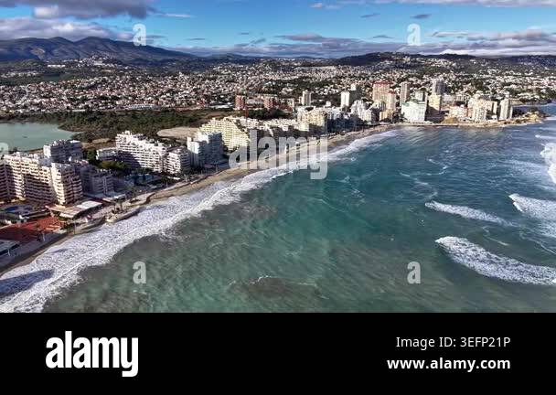 aerial view of the city of san sebastian in puerto rico, spain, drone ...