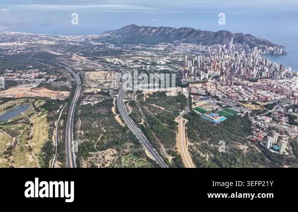 aerial view of the city of barcelona Stock Video Footage - Alamy