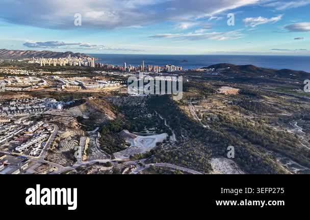 aerial panoramic aerial view of the spanish city of malaga. the malaga ...