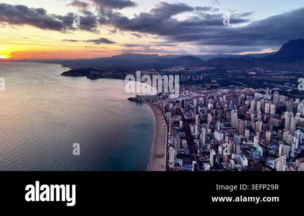 aerial view of beautiful sunset over the sea Stock Video Footage - Alamy
