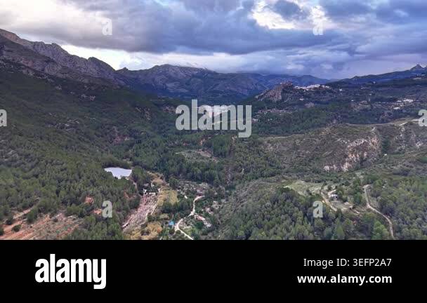 aerial view of the mountain range in the mountains Stock Video Footage ...
