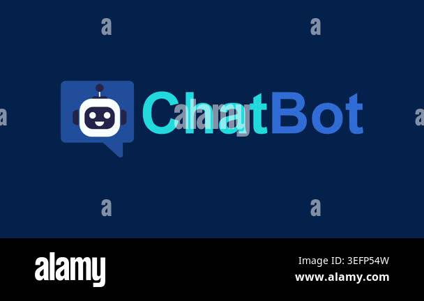 Chatbot Icon and Text 2d Animation with Alpha Matte Stock Video Footage ...