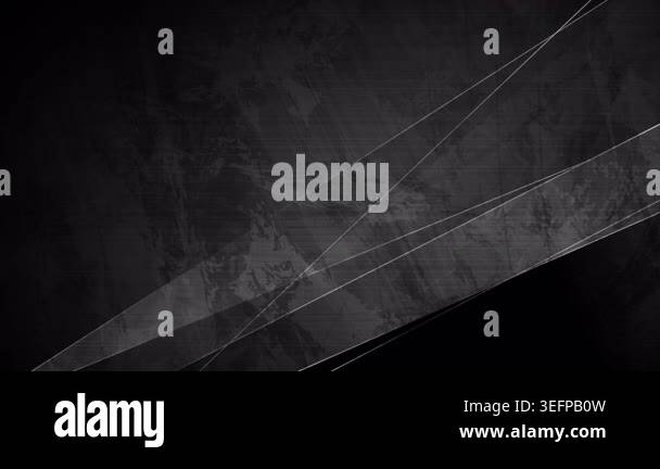 Black grunge geometric motion background with grey silver lines ...