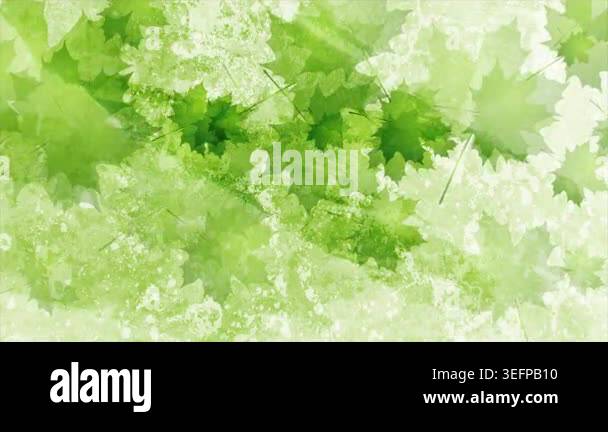 Grunge abstract summer eco motion background with green leaves ...