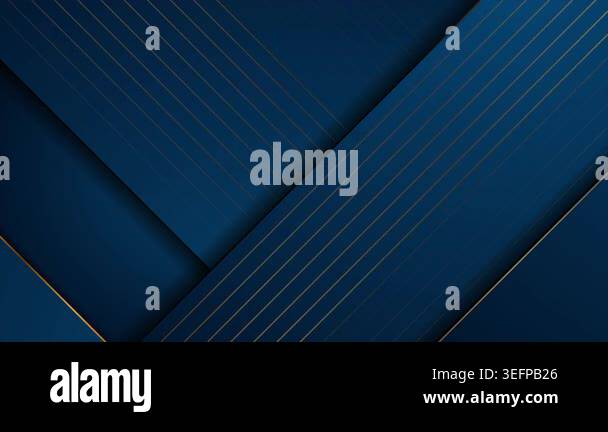 Dark blue and golden abstract tech geometric motion background ...