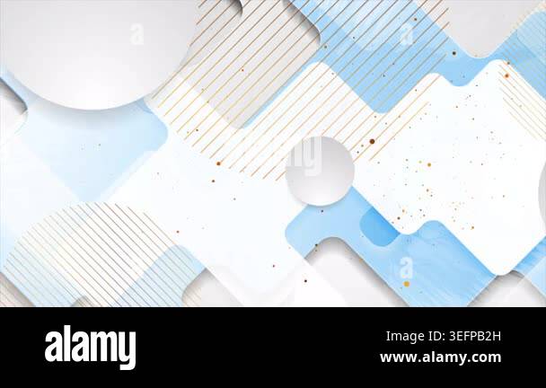 Abstract geometric tech motion background with circles, lines and dots ...