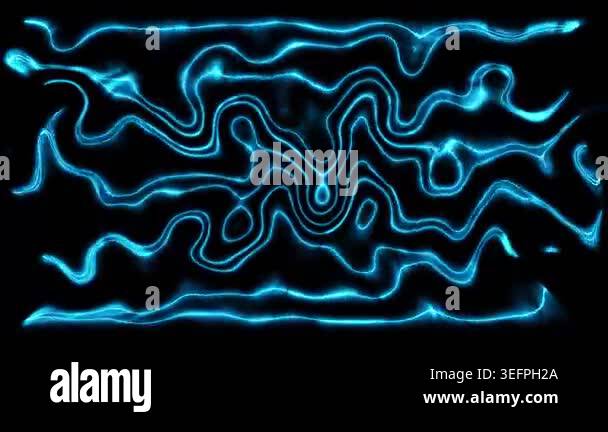 Abstract blue neon glowing lines motion graphics seamless loop energy ...