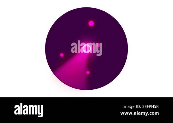 Circular radar animation pink dots glowing core isolated on white 4k ...