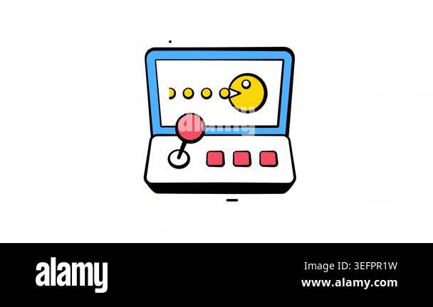 Creatively designed amazing doodle icon animation of video game Stock ...