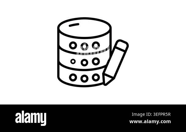 A well crafted linear icon animation of edit database command Stock ...