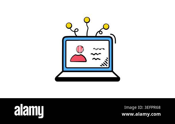 Creatively designed amazing hand drawn icon animation of digital ...