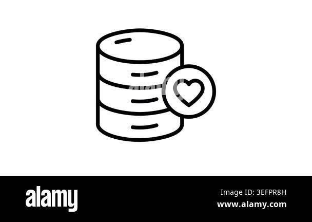 Well designed linear icon animation of favourite database Stock Video ...