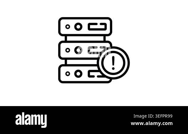 Grab this outline icon animation of server warning message Stock Video ...