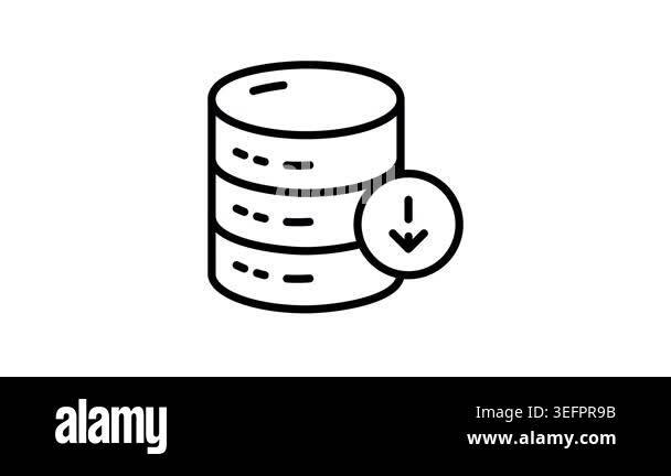 Database download icon animation designed in outline style Stock Video ...