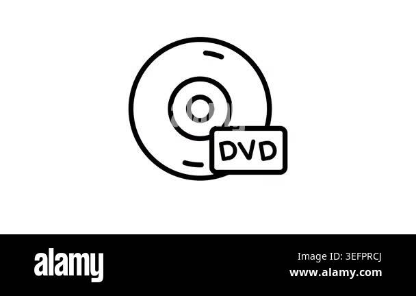 Easy to edit outline icon animation of DVD drive symbol Stock Video ...